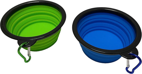 Small Portable Collapsible Pet Bowl, Foldable Food & Water Dish for Dogs & Cats, Ideal for Travel, Hiking, Camping & Outdoor Activities (Light Blu...