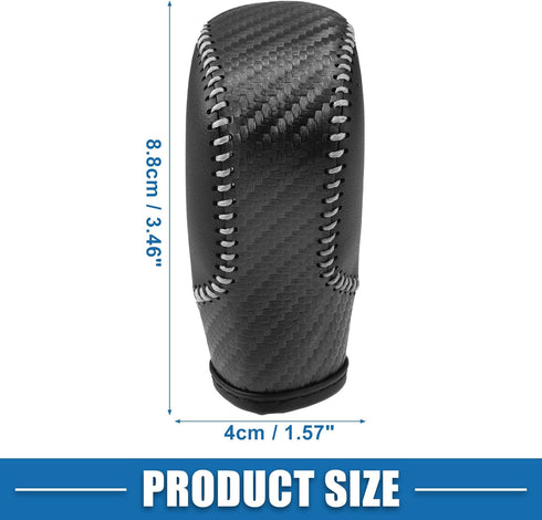 Gear Shift Head Knob Cover Transmission Lever Trim for Honda Civic 11th Gen 2022 2023 Faux Leather Black Gray Stitches...