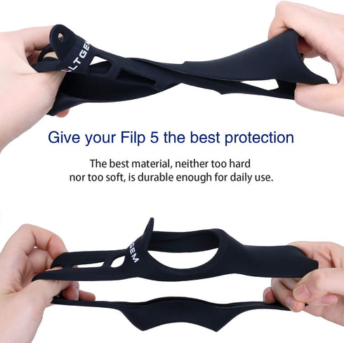 LTGEM Silicone Carrying Travel Case for JBL FLIP 5 Waterproof Portable Bluetooth Speaker with Extra Carabiner - Black......