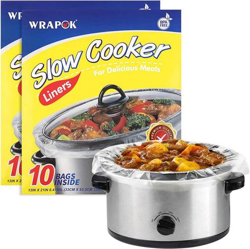 Slow Cooker Liners, 13 x 21 inch Disposable Cooking Bag, Easy to Clean Plastic Bag,BPA Free 2 Pack(20 Bags)...