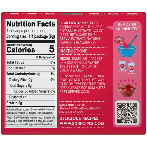 Simply Delish Plant Based Natural Strawberry Jel Dessert – 6 Pack – Zero Sugar, 0g Net Carbs, Gluten Free, Vegan, Diabetic & Allergen Free...