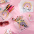 50 Pcs Rainbow Cosmetic Bag Inspirational Gifts for Women Motivational Quotes Makeup Bag EVA Matte Cosmetic Bags Bulk Waterproof Zippered Pouch fo...