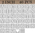 2 Inch Letter Stencils Numbers Craft Stencils, 40 Pcs Reusable Plastic Alphabet Drawing Templates for Painting on Wood, Wall, Fabric, Rock, Signag...