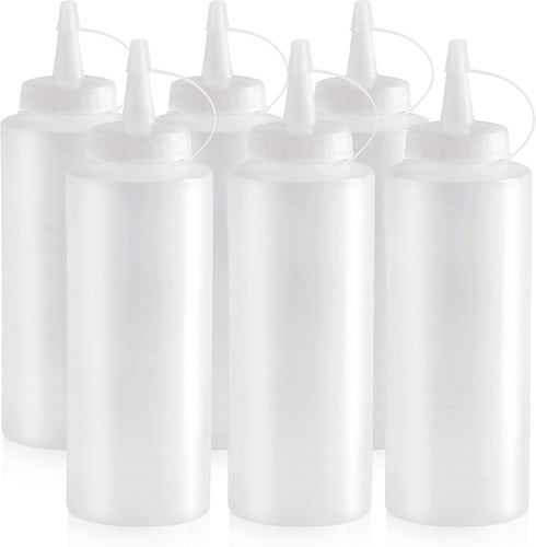 New Star Restaurant Quality Plastic Squeeze Bottle, 12-Ounce, Set of 6, Clear...