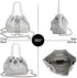 Evening Bucket Handbag for Women Sparkly Rhinestone Pearl Clutch Silver Purse for Party Club Wedding Cocktail Prom...