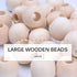 Jdesun 50 Pieces Wooden Beads, Natural Round Wood Loose Beads Wood Spacer 25mm x Diameter 3/8" Hole...