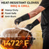 TECEUM BBQ Grill Gloves – Extreme Heat Resistant 1472 F – Extra Long Sleeve Protection – Non Slip Grip Oven Gloves for Barbecue, Grilling, Cooking...