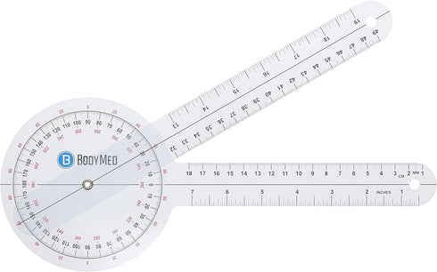 BodyMed 12 Inch Medical Spinal Goniometer Measurer – 360° ISOM Calibrated Scales – Physical Therapy Rehab & Recovery Essential Orthopedic Angle Pr...