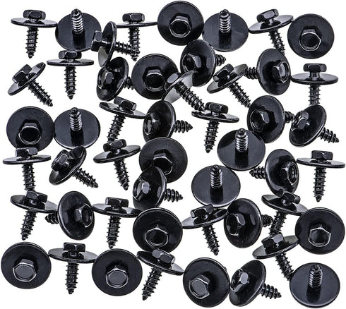 Rexka 50 pcs M4.8-1.61 x 16mm Hex Head Sems Screws for BMW Wheel Arch Trim Underfloor Coating Rear Trim Cover Underhood Shield 07147129160 E46 E60...
