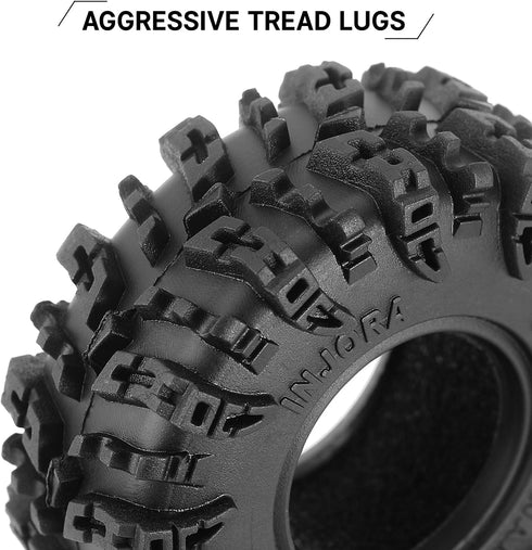 INJORA 1.0 Tires - S5 Swamp Claw Mud Terrain Tires for TRX4M AX24 SCX24 FCX24 1/18 1/24 RC Crawler Car, 56 * 23mm, T1021...