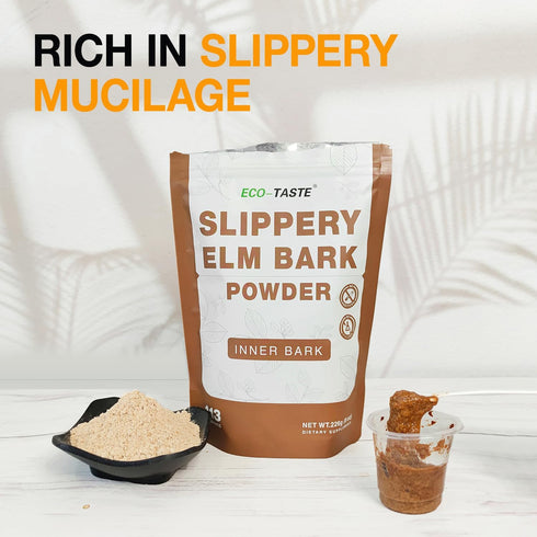 ECO-TASTE Slippery Elm Powder for Gut-Health, Pure Inner Slippery Bark Powder 2000mg per Serving, Vegetarian - 226 Grams...