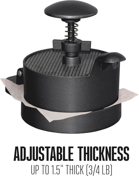 Weston Burger Press, Makes 4 1/2" Diameter Patties for Hamburger, Crab Cakes, Sausage, 1/4lb to 3/4lb, with Spring Ejector for Easy Removal, Singl...