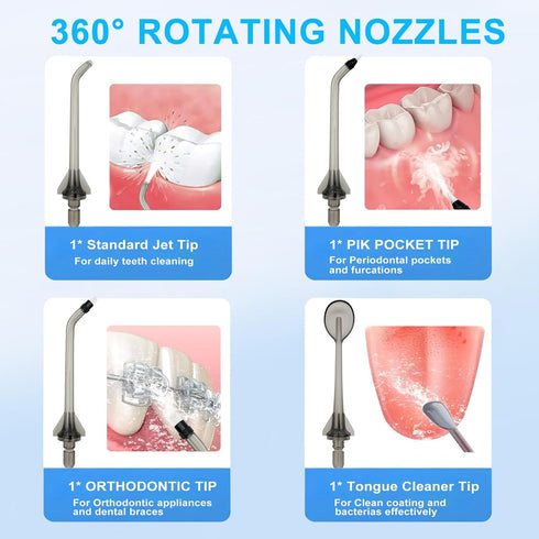Water Dental Flosser Tip Replacement Heads Oral Irrigator Refill Heads Jet Tips,Only Compatible Water Dental Flosser F5020E F5029A...