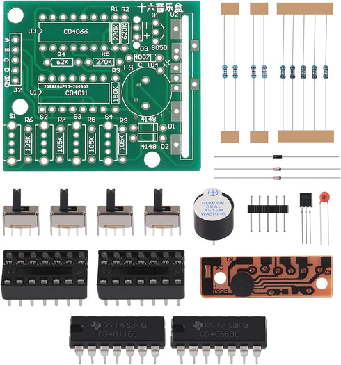 DIY Electronic 16 Music Sound Box DIY Kit Module Practice Learning Kits for Arduino (Green)...