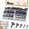 Rustark 500PCS 5 Sizes Black Paper Fasteners Round Brads Fasteners Assortment Kit Mushroom Head Paper Fasteners Brass Metal Brads Scrapbooking Dec...