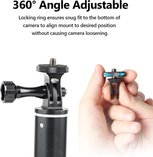 HSU Aluminum Camera Tripod Mount Adapter, 1/4"- 20 Camera Mount with Aluminum Thumbscrew, Tripod Adapter Compatible with Insta360 X4/X3/X2/X/RS/R/...