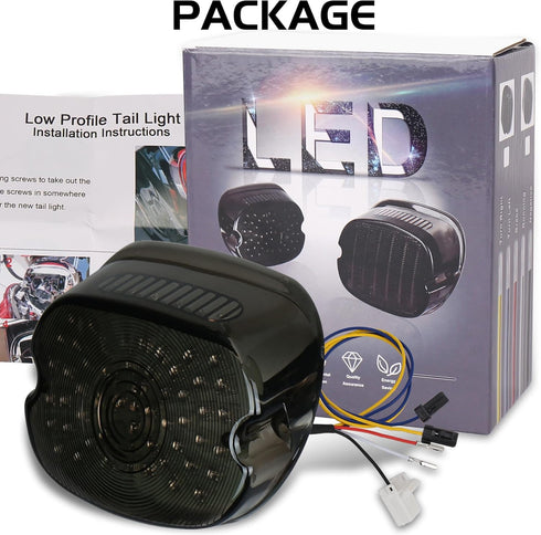 Led Tail Light LED Brake Turn Signal Rear Light Low Profile Smoked Taillights Compatible with Harley Davidson Dyna Sportster 883 1200 Road King...