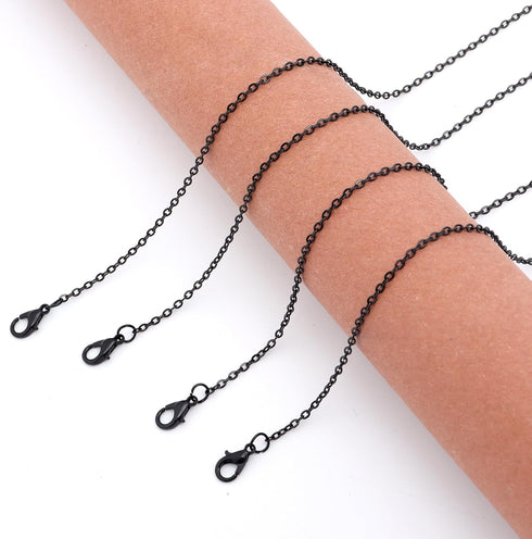 Lemonkey 33 Feet Metal Black Necklace Chains Cable O-Shaped Links Chains Bulk for Jewelry Making DIY Craft Kit with Lobster Clasps Jump Rings...