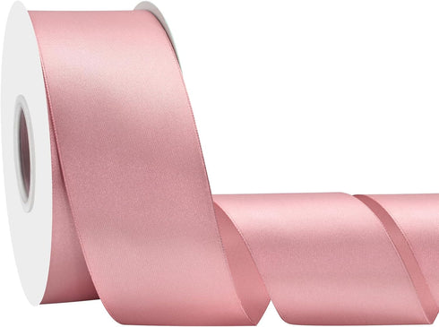 Double Face Dusty Pink Satin Ribbon 2 Inch X 50 Yards Polyester Ribbons for Gift Wrapping Fabric Ribbon for Crafts Flower Bouquet Sewing Arts Wedd...