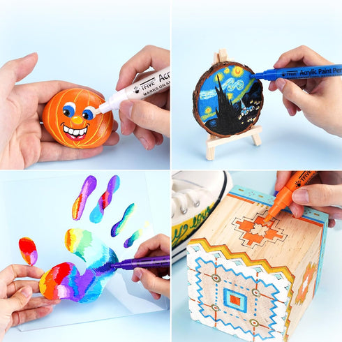 TFIVE Paint Markers Paint Pens - 12 Color Premium Medium Point Acrylic Paint Marker Pens for Rocks Painting, Metal, Ceramic, Glass, Wood, Fabric, ...