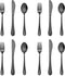 12-Piece Black Kids Silverware, E-far Stainless Steel Toddler Kids Utensils Safe for Preschooler/Children, Includes 4 Forks 4 Spoons 4 Knife, Slim...