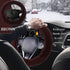 1 Set 4 Pcs Fluffy Steering Wheel Cover&Handbrake Cover&Gear Shift Cover&Fluffy Auto Center Console Cover Faux Wool Steering Wheel Covers for Wome...