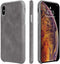 TOOVREN for iPhone X Leather Case Protective Ultra Thin Vintage Anti-Slip Grip Shell Hard Back Cover for iPhone X /10 5.8'' Gray...