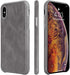 TOOVREN for iPhone X Leather Case Protective Ultra Thin Vintage Anti-Slip Grip Shell Hard Back Cover for iPhone X /10 5.8'' Gray...