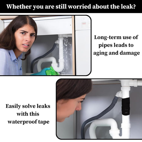 Waterproof Duct Tape 2.5cm x 3m, Silicone Repair Tape Plumbers Tape, Self Fusing Rubber Tape Waterproof Tape for Leaks, Rubber Seal Tape for Pipes...