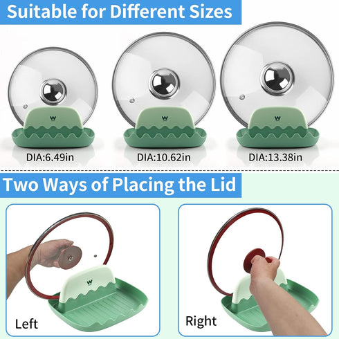 Spoon and Lid Rest - 2 Packs Spoon Rest with Lid Holder, Neat & Drip-Free Spoon Rest for Countertop Stove Top, Heat-Resistant Utensil Rest for Spo...