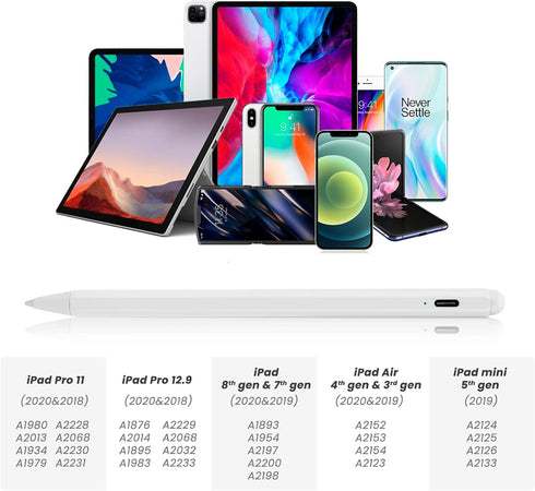 Stylus for iPad Mini 6/5 Generation Pnecil,Magnetic and Palm Rejection with POM Tip Active Stylus Pen for iPad Mini 6th/5th Gen Pencil,White...