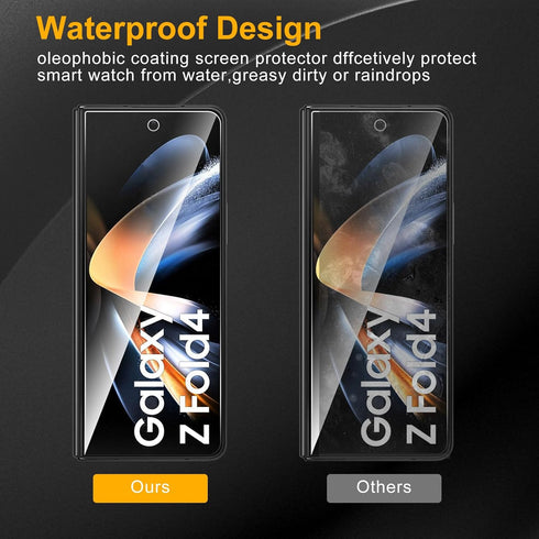3 Pack Privacy Screen Protector for Samsung Galaxy Z Fold 4 With 3 Pack Camera Lens Protector, Anti Spy Tempered Glass 9H Hardness, Black Protecto...
