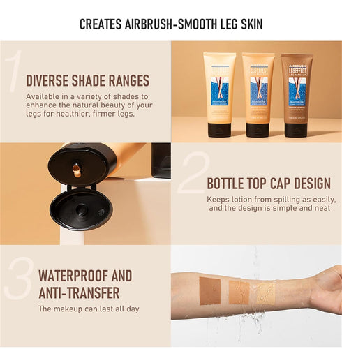Leg Makeup Waterproof No Transfer, Leg Vein Cover up Makeup for Varicose Veins Waterproof Black Skin, Leg and Body Scar Cover up Makeup for Tattoo...