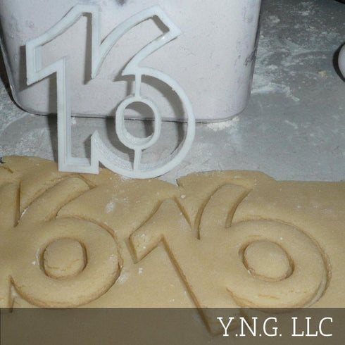 NUMBER 16 SWEET SIXTEEN BIRTHDAY ANNIVERSARY EVENT COOKIE CUTTER MADE IN USA PR108-16...