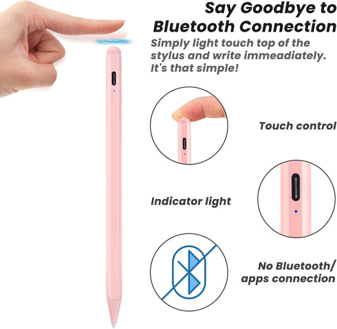 Stylus for Apple iPad Pro Pencil 2nd Generation,Magnetic and Palm Rejection with Replaceable POM Tip Active Stylus Pen for iPad Pro 12.9 Inch 5th/...