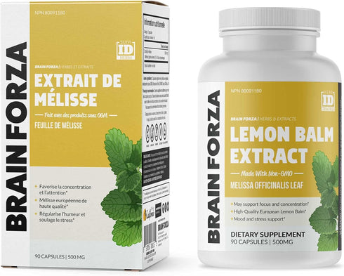 Brain Forza Lemon Balm R5 Extract Capsules - Standardized Extract 5% Rosmarinic Acid, 90 Capsules...