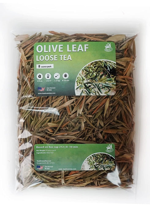 Olive Leaf Tea Loose Leaf – 8 oz Olive Tea – Olive Tea Leaf – Olive Leaf Tea Bulk – Olive Leaf Whole – Caffeine Free – Loose Leaf Herbal Tea - Oli...