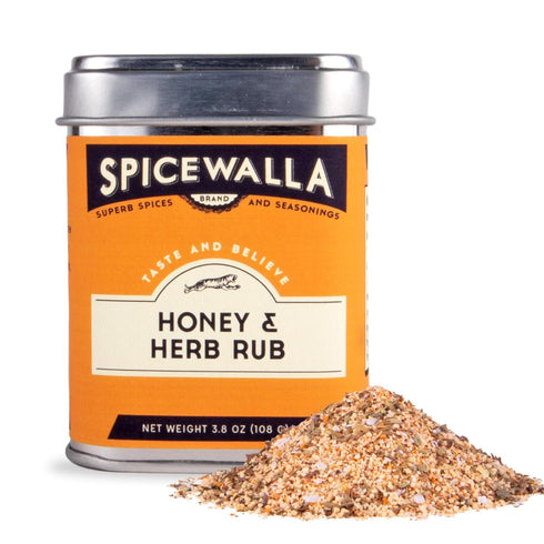 Spicewalla Honey and Herb Rub 3.8 oz | Garlic, Salt, Brown Sugar, Basil, Black Pepper | Non-GMO, Gluten Free, No MSG...