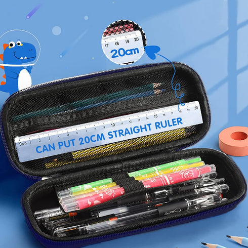 3D Astronaut Pencil Case for Kids Boys, Waterproof Pencil Box with Compartments Pen Pouch (Dark Blue)......
