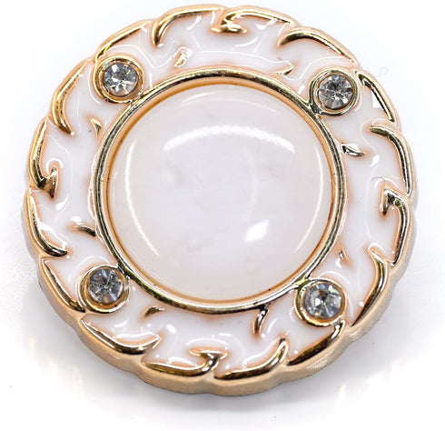 20 pcs White Translucent Acrylic Electroplate Enamel Edges Sewing Shank Buttons for Coats -25mm -1"...