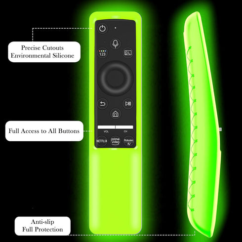 Samsung Smart TV Remote Case - 3 Pack Glow in The Dark, Silicone Cover Protector, Shockproof Anti-Slip Skin Sleeve - BN59 Series, Red, Green, Blue...