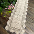 KEPSWET Cotton Handmade Crochet Lace Table Runner Beige Rectangle Coffee Table Dresser Decor (14x72 inch)...