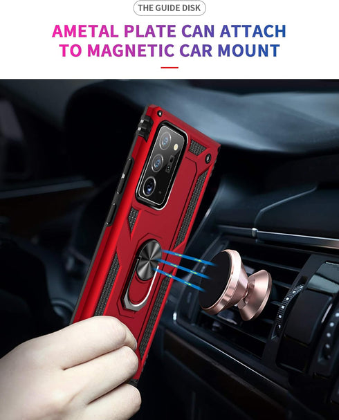 Galaxy Note 20 Ultra Case (NOT Fit The Note 20) with HD Screen Protectors, Androgate Military-Grade Ring Holder Kickstand Drop Tested Shockproof C...