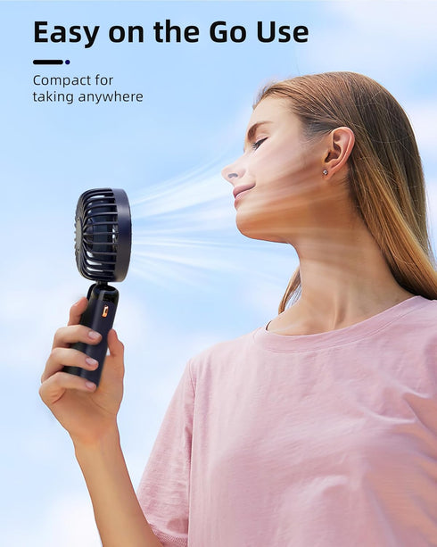 Koonie Portable Handheld Fan, Battery Operated Fan with Base, 8 Hours, Digital Display, 5 Speeds, 90° Ajustable, Rechargeable Mini Fan for Outdoor...
