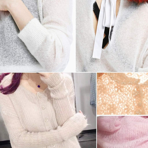 Mohair Cashmere Knitting Wool Yarn, DIY Shawl Scarf Crochet Thread Supplies...
