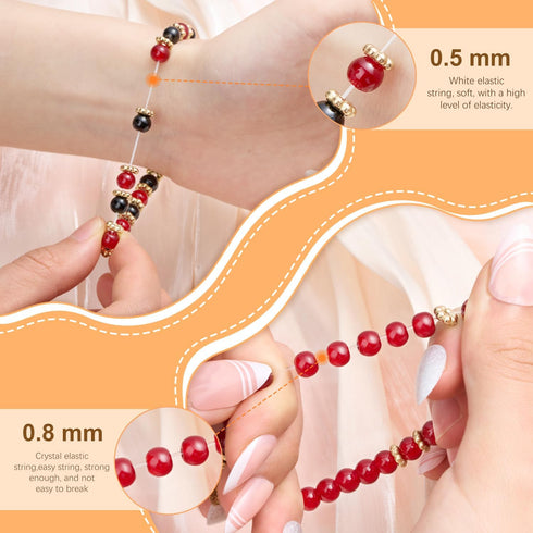 TsMADDTs Bracelet Making Kit, Friendship Bracelet Kit with Clay Beads, Glass Beads, Letter Beads with Golden Pendant and Elastic Strings for DIY C...