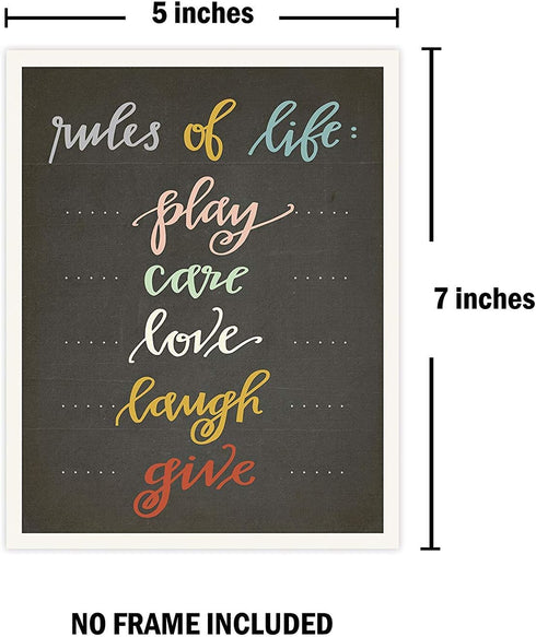 Children Inspire Design The Rules Mini Collection 5x7 Wall Art Prints, Typography, Nursery Decor, Kid's Wall Art Print, Kid's Room Decor, Gender N...