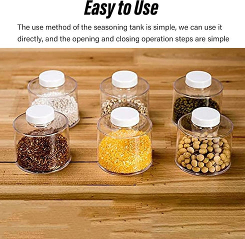 6 Pcs Stackable Spice Pot Spice Tower, Transparent Seasoning Bottles in Spice Colors, Space Saving and Organized Spice Storage Solution for Kitche...