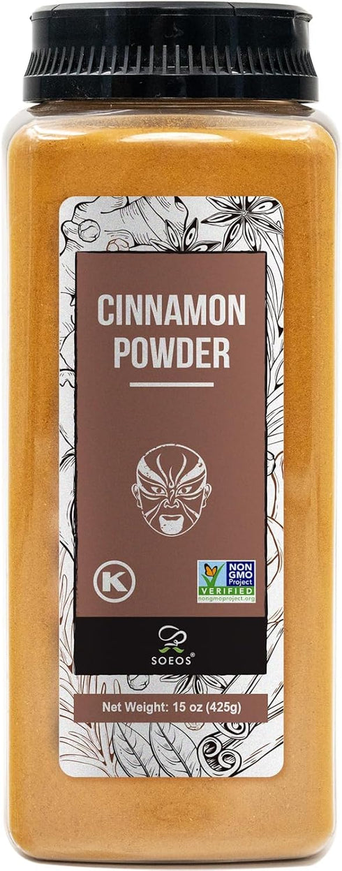 Soeos Cinnamon Powder, Cinnamon, Ground Cinnamon, Cinnamon Sticks, 100% Raw, Non-GMO, Kosher Certified, Cinnamon Seasoning Spice for Coffee, Bakin...