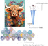 Meothan Cow Paint by Numbers for Adults Highland Cow Paint by Number for Adults Beginner Flower Paint by Numbers Canvas DIY Oil Painting Acrylic P...
